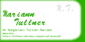 mariann tullner business card